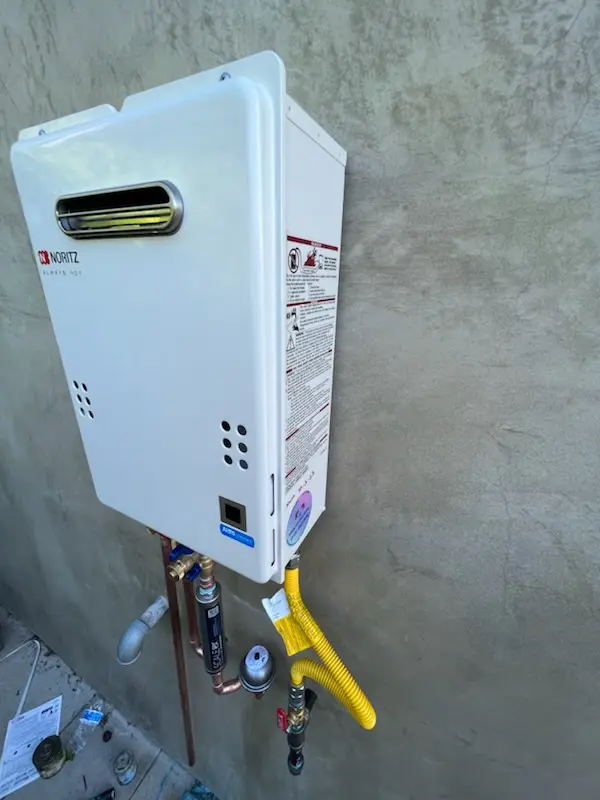 Tankless water heater installation for Jayhawk homes